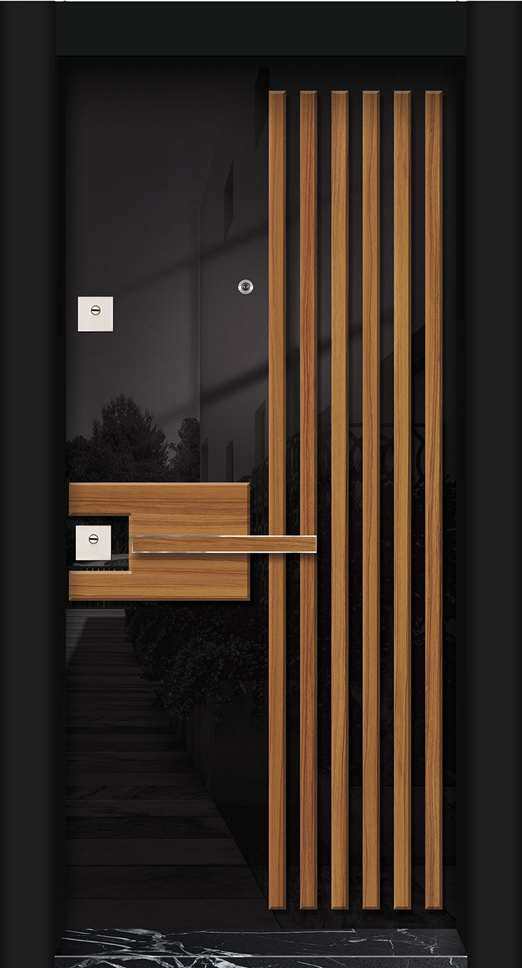 PVC kabartma yüzey çelik kapı