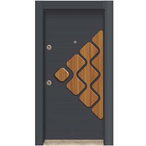 Kabartma Laminoks yüzeyli daire kabartmalı çelik kapısı