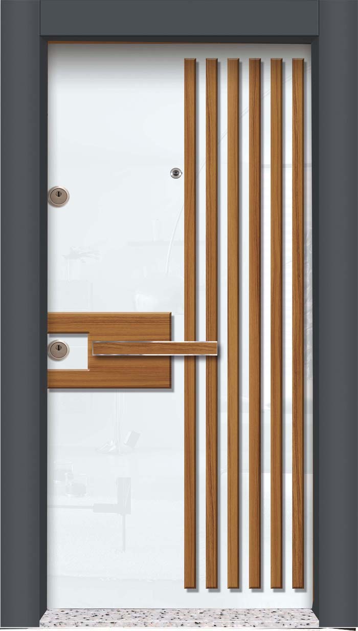 PVC kabartma yüzey çelik kapı