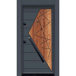 Kabartma Laminoks yüzeyli daire kabartmalı çelik kapısı