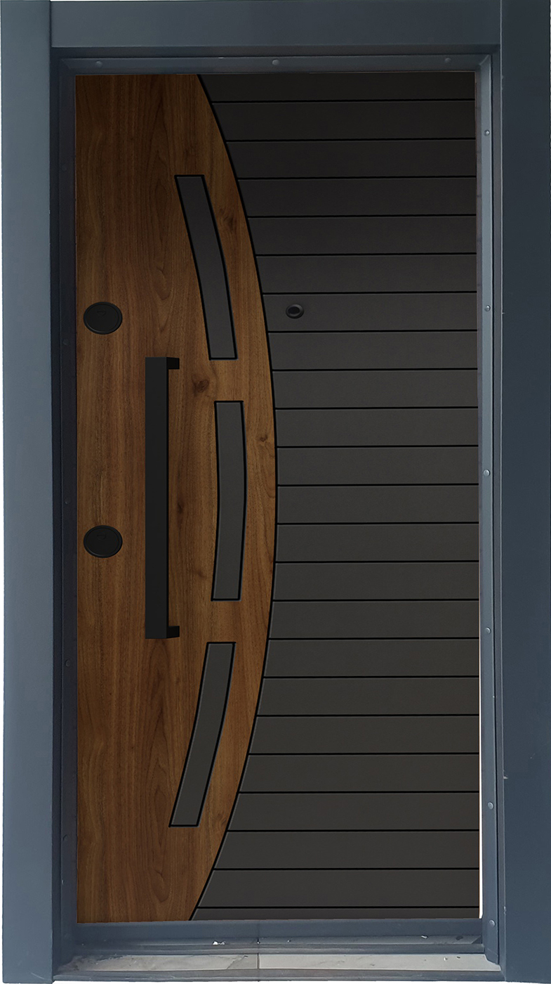 Laminoks yüzeyli daire çelik kapısı