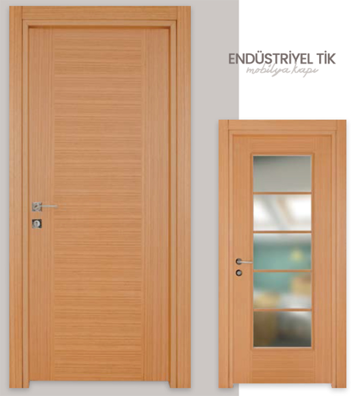 Ahşap Kaplamalı Endüstriyel Tik Ahşap Kapı