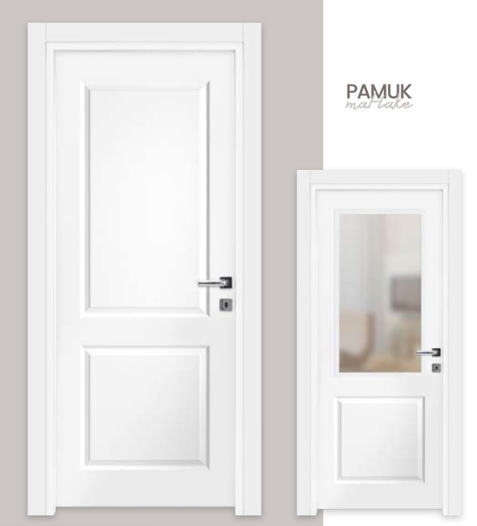Ahşap Mat Lake Beyaz İç Lake Kapı 
